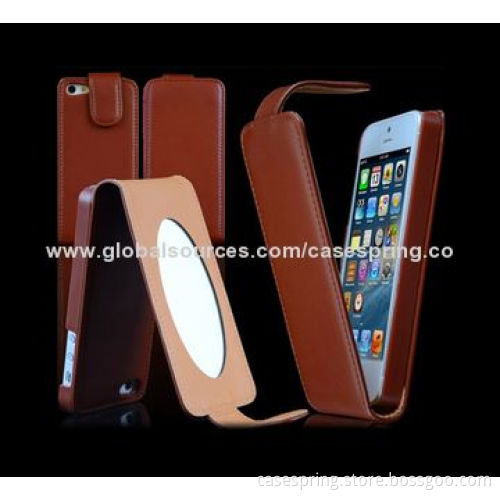 Flip PU Leather Case with Mirror for iPhone 5/5S